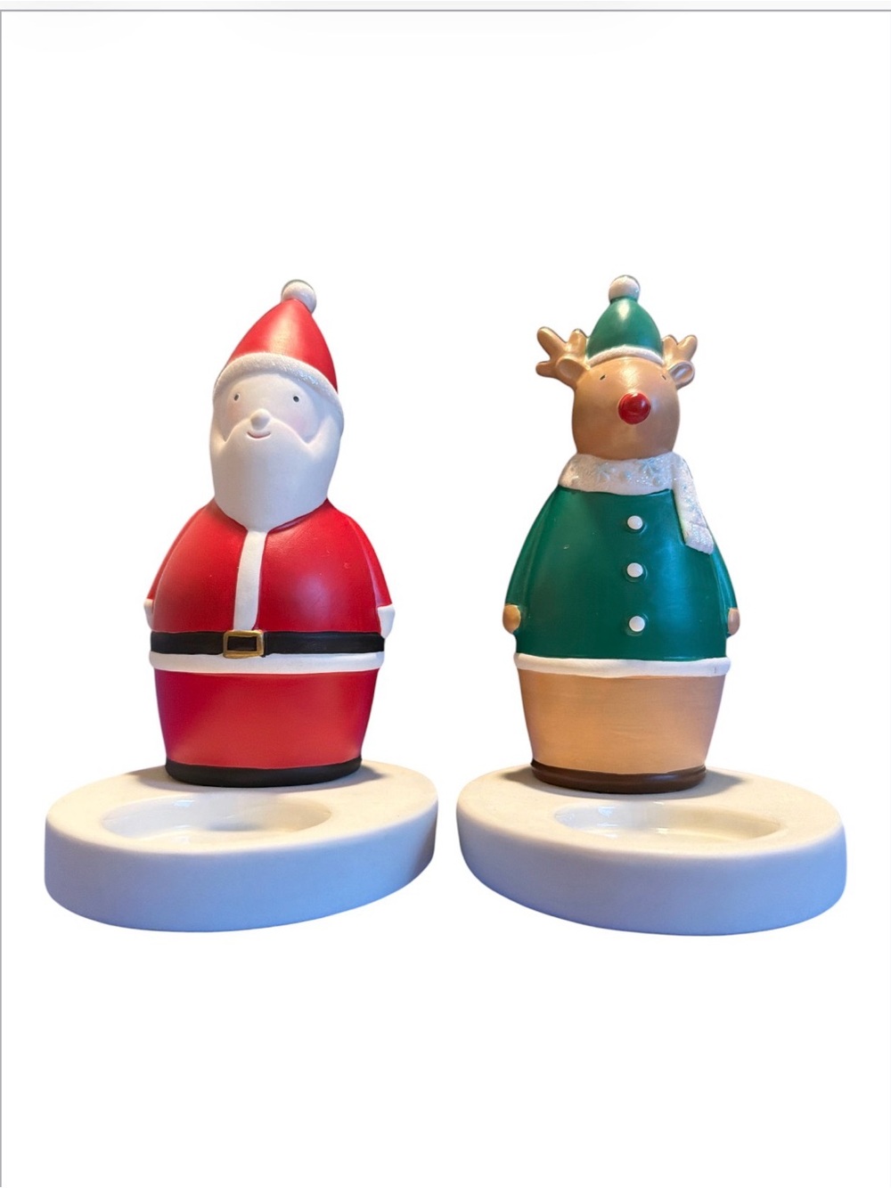 PartyLite Nick & Rudy Christmas Tealight Candle Holders Set P91371 Vintage